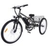 26 Inch Adult 3 Wheel Electric Tricycle with Basket, Fat Tires,7 Speeds,350W Powerful Motor, 36V 10Ah Removable Battery – Dark Gray