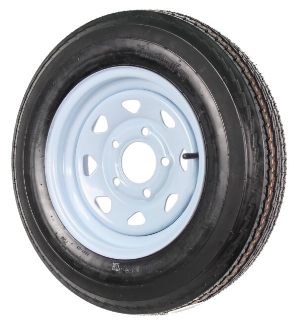 7b0a09da3dfc4d03aed53346fa02d551 Two Trailer Tires On Rims 5.30-12 530-12 5.30 X 12 5 Hole Wheel White Spoke