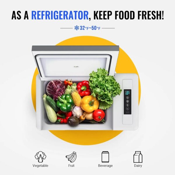 7b8f4d7a924c4b26930f913115116966 12 Volt Refrigerator 12V Car Fridge 23 Quart Portable Freezer Compressor Cooler 12/24V DC 110~240 Volt AC for Truck Van RV Camper SUV Travel Camping Road Trips Tailgating -7℉~50℉