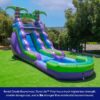 16’ Purple Tropical Lightweight Premium Commercial Grade Water Slide Inflatable with Attached Pool for Kids and Adults (with Blower), Wet Dry Use, Summer Fun