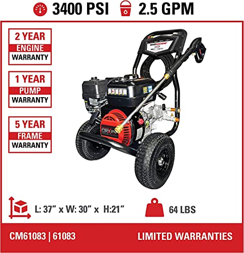 7ccb2dec5c604e3db9b24888209a083f SIMPSON Cleaning CM61083 Clean Machine 3400 PSI Gas Pressure Washer