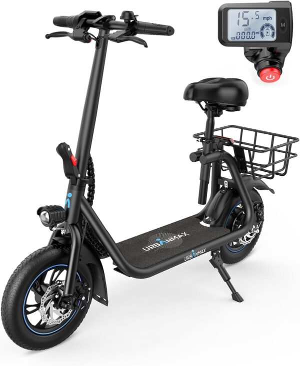 7cfc01b2ff1b44f0aeef9a0c4fb5a4d9 URBANMAX C1 Electric Scooter with Seat, 450W Powerful Motor up to 22 Miles Range