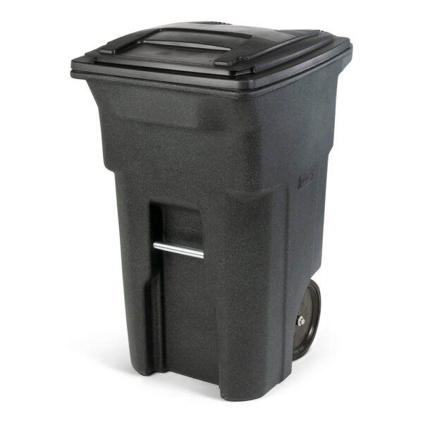 7e6ec10bc36c4fe5a3cd9724603e4d1b Toter 64-Gallon Greenstone Trash Can with Quiet Wheels and Lid