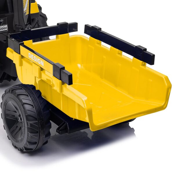 7ebc031432364a62a87136c2018081e5 3-in-1 Ride-On Tractor, 24V Electric, Excavator & Bulldozer, Remote Control, LED, Music, USB/Bluetooth max 66 lbs – Bright-yellow