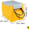 TECSPACE 58 Gallon Gasoline Tank, Portable Fuel Tank with 12V Electric Fuel Transfer Pump, 40 GPM Gasoline Fuel Tank with 4 Meters Hose for Gasoline Transportation (Yellow, 58 gal)