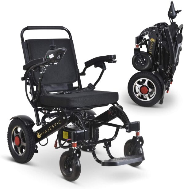 7fa393c942104d71a1d1a94227631f8b 2020 Model Fold & Travel Lightweight Electric Wheelchair Motor Motorized Wheelchairs Electric Silla De Ruedas Power Wheelchair Power Scooter Aviation Travel Safe Heavy Duty Mobility Aids Chair