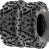 Set of 4 ATV UTV all-terrain Tires 25x8-12 Front & 25x10-12 Rear, 6 PR, Tubeless A033