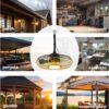 Outdoor Ceiling Fan with Light, Plug in Ceiling Fan with Remote, Gazebo Fans Outdoor Hanging for Patios Waterproof, Wet Rated Hanging Fan with App Control