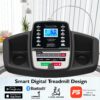 SereneLife Folding Treadmill - Foldable Home Fitness Equipment with LCD for Walking & Running - Cardio Exercise Machine - Preset and Adjustable Programs - Bluetooth Connectivity