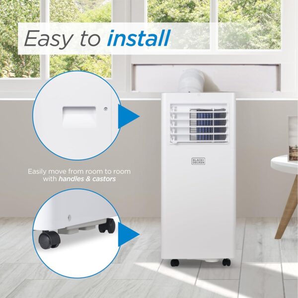 82624a8b8d1f482e89b7a7cef3f3e830 Portable Air Conditioner, 12,000 BTU (8,000 BTU SACC) for Rooms up to 550 Sq. Ft., Portable AC with Follow Me Remote Control and Window Kit, BPACT12WT, White