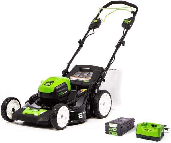 82779cb15257445e94424cf529da4705 21-Inch 80V Lawn Mower, (2) 2Ah Batteries and Charger Included GLM801601