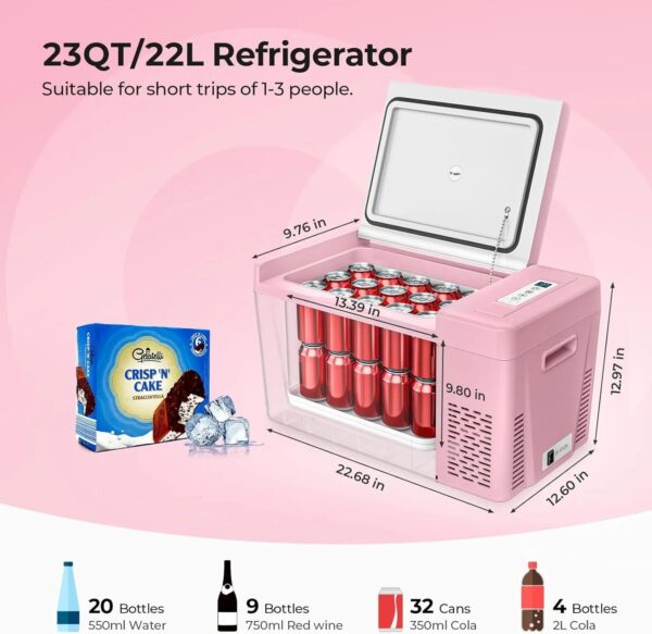 83ae86d487594335903a9a88a91a2d85 12 Volt Refrigerator 12V Car Fridge 23 Quart Portable Freezer Compressor Cooler 12/24V DC 110~240 Volt AC for Truck Van RV Camper SUV Travel Camping Road Trips Tailgating -7℉~50℉