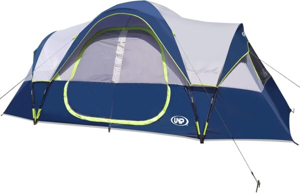 87ea4af64429463fbd066fc8641e71cb UNP Camping Tent 10-Person-Family Tents, Parties, Music Festival Tent, Big, Easy Up, 5 Large Mesh Windows, Double Layer, 2 Room, Waterproof, Weather Resistant, 18ft x 9ft x78in
