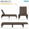 Outdoor Chaise Lounge Chair Set of 2 for Patio Poolside, Waterproof & Adjustable & Easy Assembly Sun Lounger for Outside Deck, Pool, Beach, Black