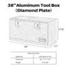 36 Inch Heavy Duty Aluminum Diamond Plate Tool Underbody Box