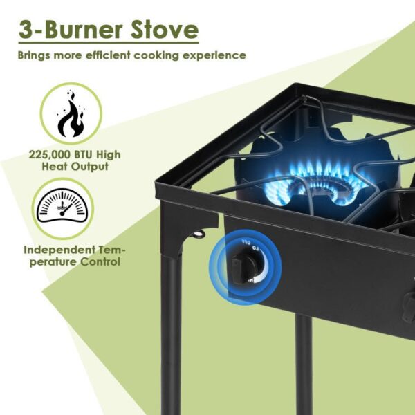 886e379850174e768f9454fbc64eeb98 Portable 225000 BTU 3-Burner Propane Camping Gas Stove For Outdoor