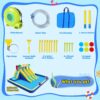 20.66x16.4FT Inflatable Water Slide for Big Kids, Water Park for Kids Backyard with Large Double-Layer Pool,3 Extra-Long Slides,Climbing Wall, 2 Water Cannons, Water Spraying, 750W Air Blower
