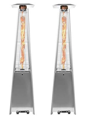 2 Sets 40,000 Btu Propane Patio Heater, Standing Pyramid Outdoor Heaters