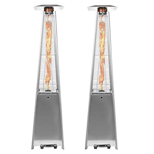 89a30975a0fb4e58a217b4ade8bacbf1 2 Sets 40,000 Btu Propane Patio Heater, Standing Pyramid Outdoor Heaters