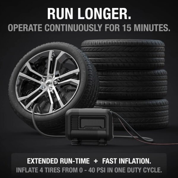 8a3901417dfc4d11b4da2015c99f78e7 UltraFast 15A Tire Inflator, 12V Portable Air Compressor Pump, Rated at 80 PSI, Inflates Tires from 0-40 PSI in 2.9 Minutes with a Digital Gauge, Smart Pressure and Auto-Shutoff