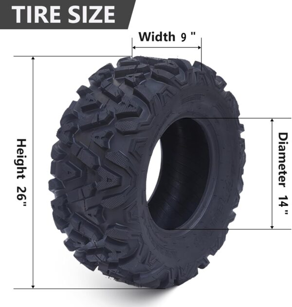 8a5cbeb57eb94f6f8fa23a18515c976f 26x12x12 Atv Tires, Set of 2 Atv Tires 26x12-12 6PR, All Terrain Atv/Utv Off-Road Tires, Black