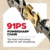 18 Inch 15 Amp Self-Sharpening Corded Electric Chainsaw