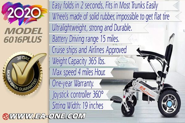 8bc9a849ff06423a8ffefce1cb814380-1 2020 Folding Lightweight Motorized Electric Power Wheelchair Scooter, Remote Control, Aviation Travel Safe Electric Wheelchair Heavy Duty Power Wheelchair (19 Inch Seat, Gray)