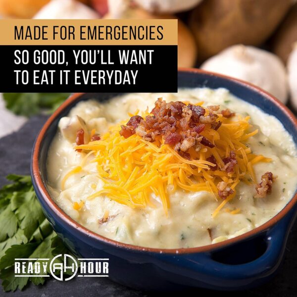 8c0ab8199bc1494e871423ad1ae15c06 Ready Hour, Emergency Meal Entrées, Real Non-Perishable Meals, 25-Year Shelf Life, Portable Flood-Safe Container, 120 Servings