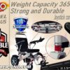 2020 Folding Lightweight Motorized Electric Power Wheelchair Scooter, Remote Control, Aviation Travel Safe Electric Wheelchair Heavy Duty Power Wheelchair (19 Inch Seat, Gray)