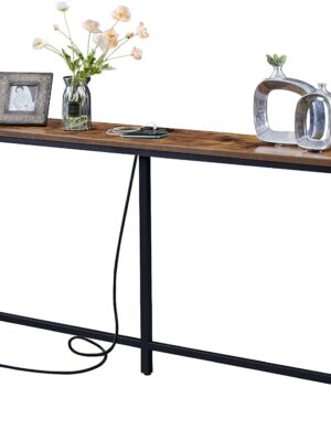 SUPERJARE 70 Inch Console Table with 2 Outlet and 2 USB Ports