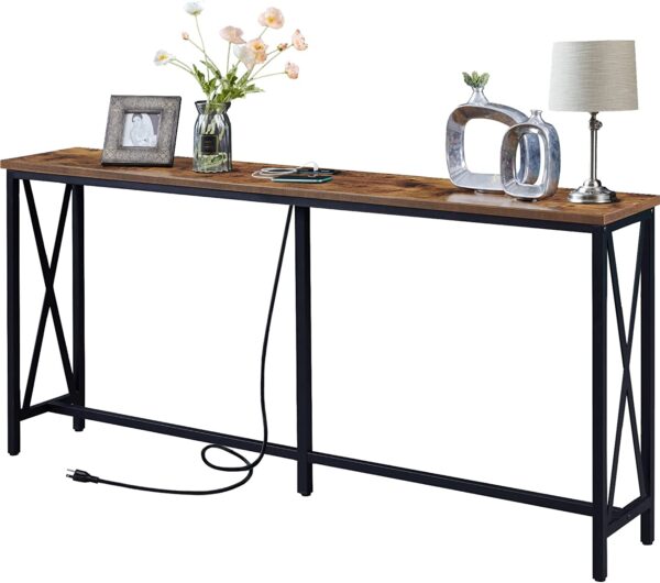 8c565550e4314561906ef92eee33fee5 SUPERJARE 70 Inch Console Table with 2 Outlet and 2 USB Ports
