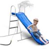 XDP Recreation 6 Foot Water Wave Slide with Built In Adjustable Sprinkler, Freestanding with Ground Pad and Hose Extension for Lawn Fun, Ages 3 to 8