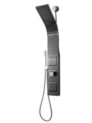 39 in. 2-Jets Shower System with Easy Connect Rainfall Waterfall Panel in Space Gray