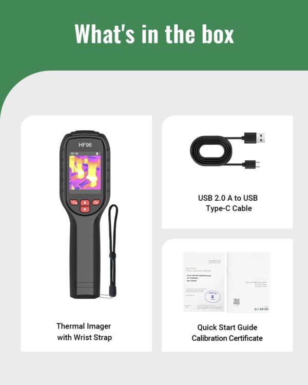 Thermal Camera, Super Resolution 240 x 240, Thermal Imaging Camera with Laser Pointer, 96 x 96 IR Resolution, 25 HZ Infrared Camera,-4°F to 1022°F, 50°FOV, 8h Battery Life Thermal Imager