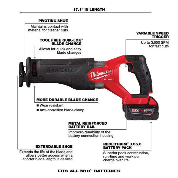 90216f417e43407ca96e495512172025 18V M18 Lithium-Ion Brushless Cordless 7-Tool Combo Kit 5.0 Ah