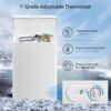 3.5 Cubic Feet Chest Freezer with 2 Removable Baskets Free Standing Top Open Door Compact Freezer with Adjustable Temperature for Home/Kitchen/Office/Bar (3.5 Cubic Feet, White)