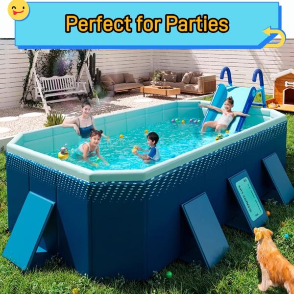 90f5166ac7ad474fb4375e444b320db6 Pool Slide Inflatable Swimming Water Slide, Summer Swimming Pool Supplies Universal Trampoline Ladder Backyard Slide Home Playground Equipment