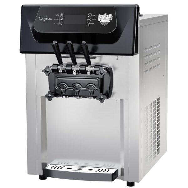 913d130cc9914a95a2753abb4e4d7940 2200W Commercial Ice Cream Machine, 3 Flavor Soft Serve Ice Cream Machine, 5.3-7.4 Gal/Hr, with LCD Touch Screen, Automatic Cleaning, High Productivity for Home Snack Bar & Restaurants