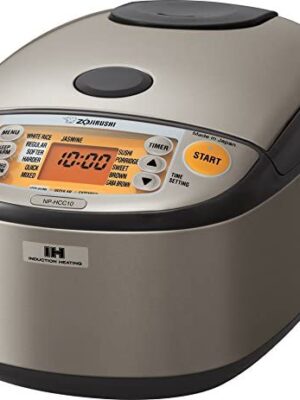 Zojirushi NP-HCC10XH Induction Heating System Rice Cooker and Warmer, 1 L, Stainless Dark Gray