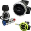 Palantic AS103 Yoke Regulator & Octopus Combo for Scuba Diving | High-Performance Over-Balanced Regulator, Silicone Mouthpiece, 27" Hose, Large Purge Button, 36" Yellow Octopus Hose