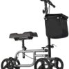 4 Wheels Knee Scooter Walker, All Terrain Rolling Steerable Adjusted Height Walking Aid with Storage Bags