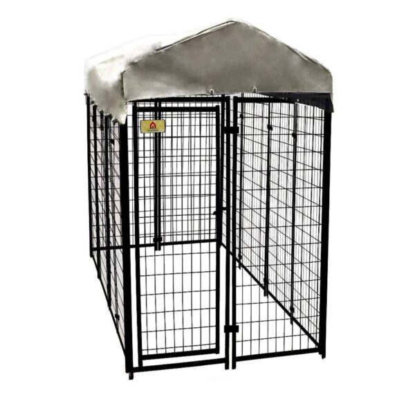 957087a6db3241d6a03b4948f342e902 4 ft. x 8 ft. x 6 ft. Welded Wire Dog Fence Kennel Kit