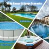 Pool Vacuum for Above Ground Pool with a Telescopic Pole, Running time up to 1H, T403 Handheld Rechargeable Pool Cleaner with Powerful Suction up to 18.5 gallons/min, Ideal for Leaves, Debris