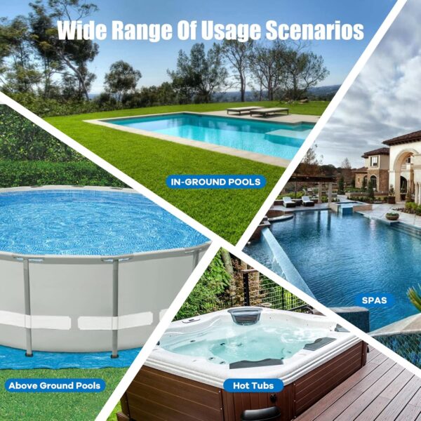 96075972363e44c594759fbabf8ab661 Pool Vacuum for Above Ground Pool with a Telescopic Pole, Running time up to 1H, T403 Handheld Rechargeable Pool Cleaner with Powerful Suction up to 18.5 gallons/min, Ideal for Leaves, Debris