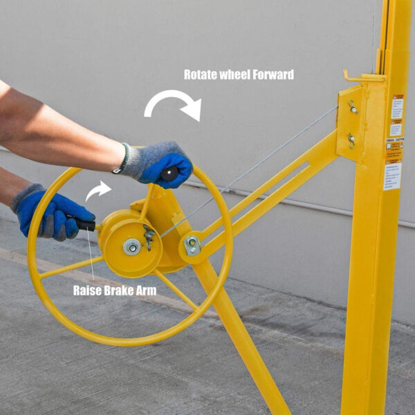 960c0bc30bc246d9b11bfca4be811d78 Stark USA 65044 65044 Drywall Lift 11' Yellow Rolling Sheetrock Panel Hoist Jack