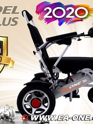 2020 Folding Lightweight Motorized Electric Power Wheelchair Scooter, Remote Control, Aviation Travel Safe Electric Wheelchair Heavy Duty Power Wheelchair (19 Inch Seat, Gray)
