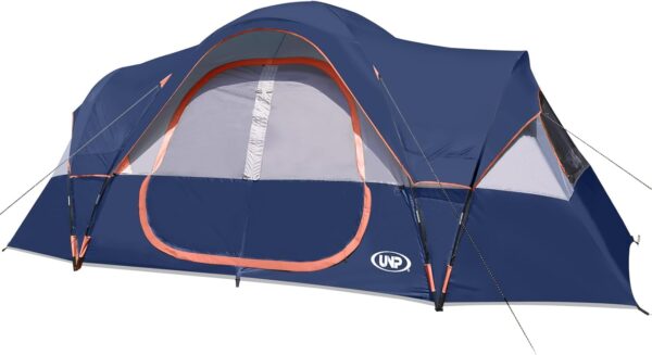 997533c6fd0a44efb9a5ab34fe587825 UNP Camping Tent 10-Person-Family Tents, Parties, Music Festival Tent, Big, Easy Up, 5 Large Mesh Windows, Double Layer, 2 Room, Waterproof, Weather Resistant, 18ft x 9ft x78in