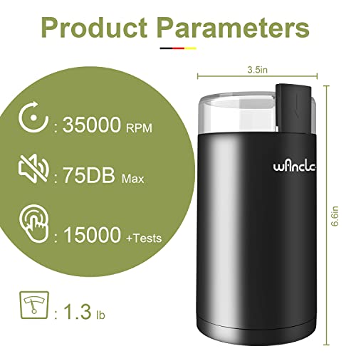 9976ad9b1f1640f2b82f47d41e0a5885 Wancle Electric Coffee Grinder, Quiet Spice Grinder, One Touch Coffee Mill for Beans