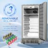 15 Inch Outdoor Refrigerator, Weather Proof Stainless Steel Beverage Beer Cooler Under Counter Fridge, Indoor/Outdoor Refrigerator with 3 Shelves for Patio Kitchen and Commercial Use