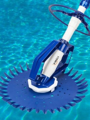 VINGLI Pool Vacuum Cleaner Automatic Sweeper Swimming Pool Creepy Crawler Vacuum with 33FT Hoses (Navy Blue&White)